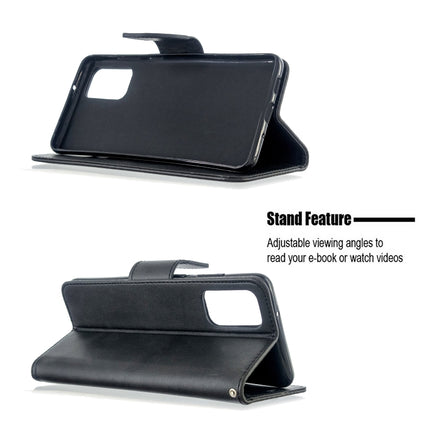 For Galaxy S20 Ultra Retro Lambskin Texture Pure Color Horizontal Flip PU Leather Case with Holder & Card Slots & Wallet & Lanyard(Black)-garmade.com