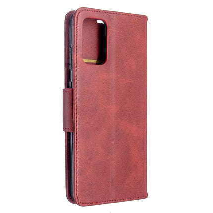 For Galaxy S20 Ultra Retro Lambskin Texture Pure Color Horizontal Flip PU Leather Case with Holder & Card Slots & Wallet & Lanyard(Red)-garmade.com