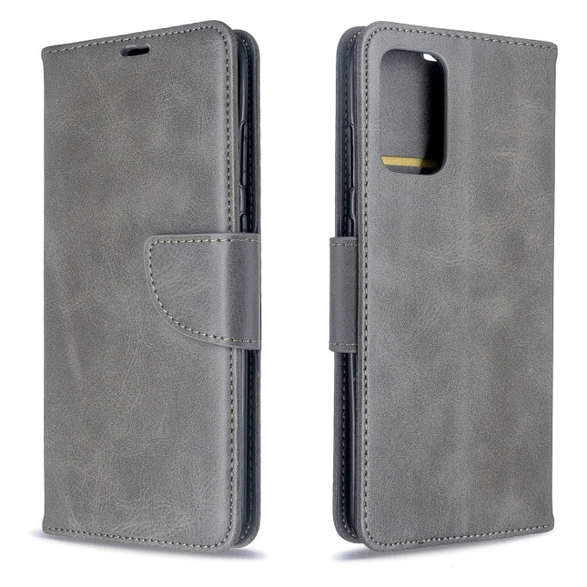 For Galaxy S20 Ultra Retro Lambskin Texture Pure Color Horizontal Flip PU Leather Case with Holder & Card Slots & Wallet & Lanyard(Grey)-garmade.com