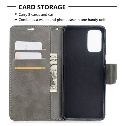 For Galaxy S20 Ultra Retro Lambskin Texture Pure Color Horizontal Flip PU Leather Case with Holder & Card Slots & Wallet & Lanyard(Grey)-garmade.com