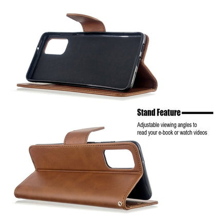 For Galaxy S20 Ultra Retro Lambskin Texture Pure Color Horizontal Flip PU Leather Case with Holder & Card Slots & Wallet & Lanyard(Brown)-garmade.com