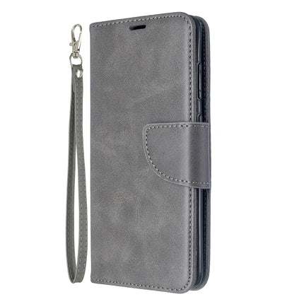 For Galaxy S20 Retro Lambskin Texture Pure Color Horizontal Flip PU Leather Case with Holder & Card Slots & Wallet & Lanyard(Grey)-garmade.com