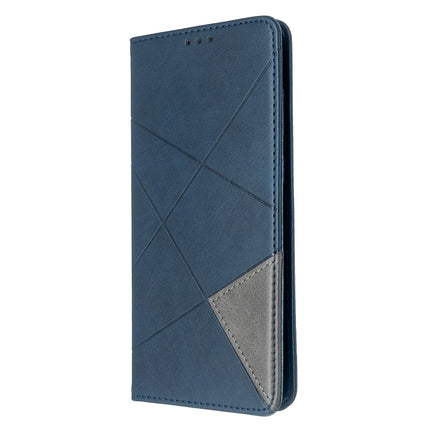 For Galaxy S20+ Rhombus Texture Horizontal Flip Magnetic Leather Case with Holder & Card Slots(Blue)-garmade.com