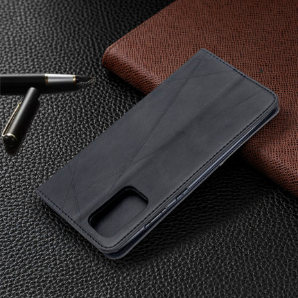 For Galaxy S20+ Rhombus Texture Horizontal Flip Magnetic Leather Case with Holder & Card Slots(Black)-garmade.com
