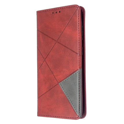 For Galaxy S20 Rhombus Texture Horizontal Flip Magnetic Leather Case with Holder & Card Slots(Red)-garmade.com