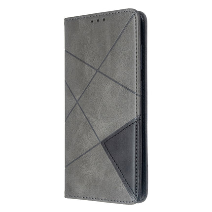 For Galaxy S20 Rhombus Texture Horizontal Flip Magnetic Leather Case with Holder & Card Slots(Grey)-garmade.com