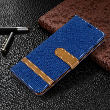 For Galaxy S20+ Color Matching Denim Texture Horizontal Flip PU Leather Case with Holder & Card Slots & Wallet & Lanyard(Blue)-garmade.com
