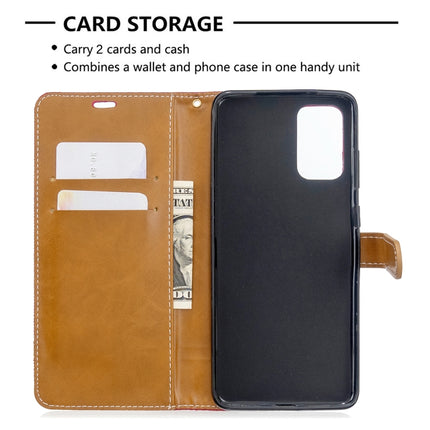For Galaxy S20+ Color Matching Denim Texture Horizontal Flip PU Leather Case with Holder & Card Slots & Wallet & Lanyard(Red)-garmade.com