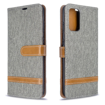 For Galaxy S20+ Color Matching Denim Texture Horizontal Flip PU Leather Case with Holder & Card Slots & Wallet & Lanyard(Grey)-garmade.com