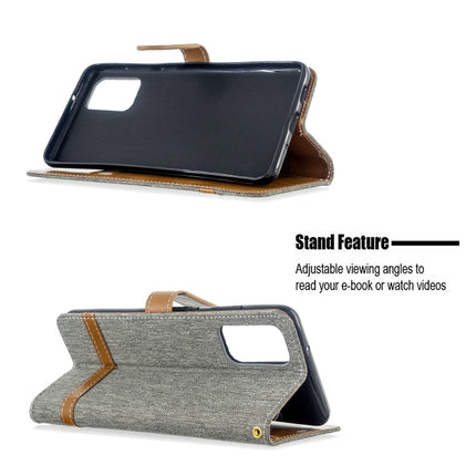 For Galaxy S20+ Color Matching Denim Texture Horizontal Flip PU Leather Case with Holder & Card Slots & Wallet & Lanyard(Grey)-garmade.com