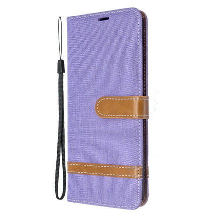 For Galaxy S20+ Color Matching Denim Texture Horizontal Flip PU Leather Case with Holder & Card Slots & Wallet & Lanyard(Purple)-garmade.com