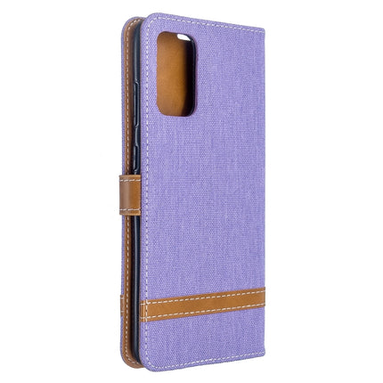 For Galaxy S20+ Color Matching Denim Texture Horizontal Flip PU Leather Case with Holder & Card Slots & Wallet & Lanyard(Purple)-garmade.com