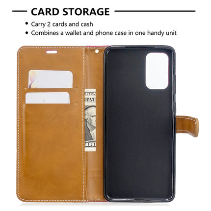 For Galaxy S20+ Color Matching Denim Texture Horizontal Flip PU Leather Case with Holder & Card Slots & Wallet & Lanyard(Rose Red)-garmade.com
