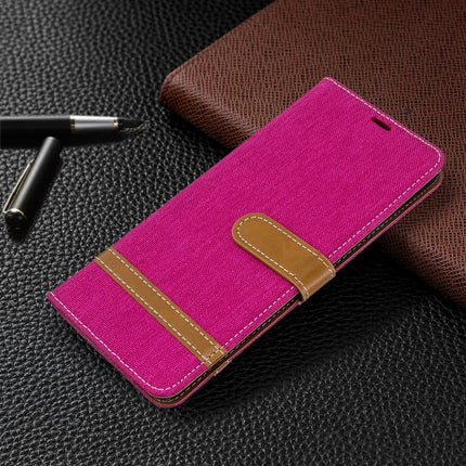 For Galaxy S20+ Color Matching Denim Texture Horizontal Flip PU Leather Case with Holder & Card Slots & Wallet & Lanyard(Rose Red)-garmade.com