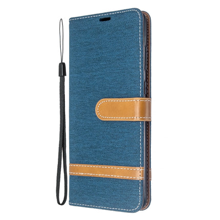 For Galaxy S20+ Color Matching Denim Texture Horizontal Flip PU Leather Case with Holder & Card Slots & Wallet & Lanyard(Dark Blue)-garmade.com