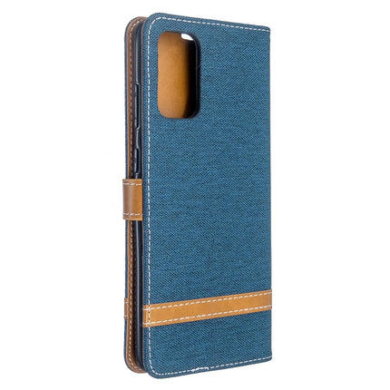 For Galaxy S20+ Color Matching Denim Texture Horizontal Flip PU Leather Case with Holder & Card Slots & Wallet & Lanyard(Dark Blue)-garmade.com