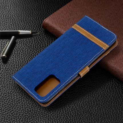 For Galaxy S20 Ultra Color Matching Denim Texture Horizontal Flip PU Leather Case with Holder & Card Slots & Wallet & Lanyard(Blue)-garmade.com