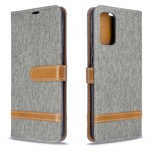 For Galaxy S20 Ultra Color Matching Denim Texture Horizontal Flip PU Leather Case with Holder & Card Slots & Wallet & Lanyard(Grey)-garmade.com