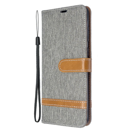 For Galaxy S20 Ultra Color Matching Denim Texture Horizontal Flip PU Leather Case with Holder & Card Slots & Wallet & Lanyard(Grey)-garmade.com