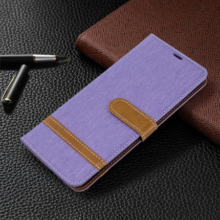 For Galaxy S20 Ultra Color Matching Denim Texture Horizontal Flip PU Leather Case with Holder & Card Slots & Wallet & Lanyard(Purple)-garmade.com