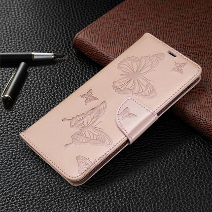 For Galaxy S20+ Embossing Two Butterflies Pattern Horizontal Flip PU Leather Case with Holder & Card Slot & Wallet & Lanyard(Gold)-garmade.com
