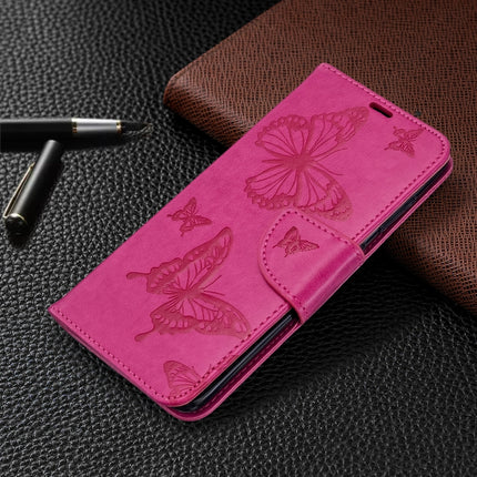 For Galaxy S20 Embossing Two Butterflies Pattern Horizontal Flip PU Leather Case with Holder & Card Slot & Wallet & Lanyard(Rose Red)-garmade.com