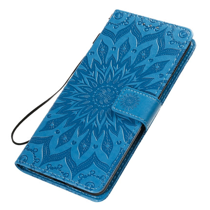 For Galaxy S20 Ultra Sun Print Horizontal Flip Protective Case with Holder & Card Slots & Wallet(Blue)-garmade.com