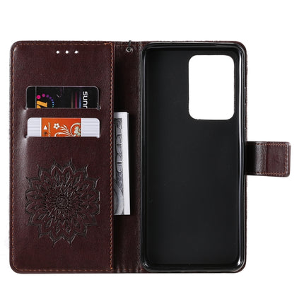 For Galaxy S20 Ultra Sun Print Horizontal Flip Protective Case with Holder & Card Slots & Wallet(Brown)-garmade.com