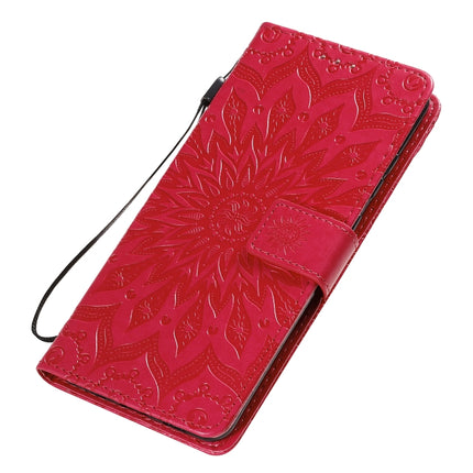 For Galaxy S20 Ultra Sun Print Horizontal Flip Protective Case with Holder & Card Slots & Wallet(Red)-garmade.com