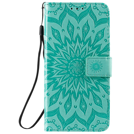 For Galaxy S20+ Sun Print Horizontal Flip Protective Case with Holder & Card Slots & Wallet(Green)-garmade.com