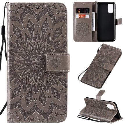 For Galaxy S20+ Sun Print Horizontal Flip Protective Case with Holder & Card Slots & Wallet(Gray)-garmade.com