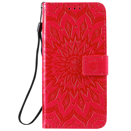 For Galaxy S20+ Sun Print Horizontal Flip Protective Case with Holder & Card Slots & Wallet(Red)-garmade.com