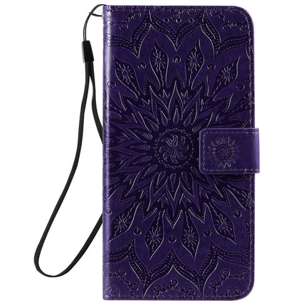 For Galaxy S20+ Sun Print Horizontal Flip Protective Case with Holder & Card Slots & Wallet(Purple)-garmade.com