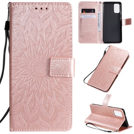 For Galaxy S20+ Sun Print Horizontal Flip Protective Case with Holder & Card Slots & Wallet(Rose Gold)-garmade.com