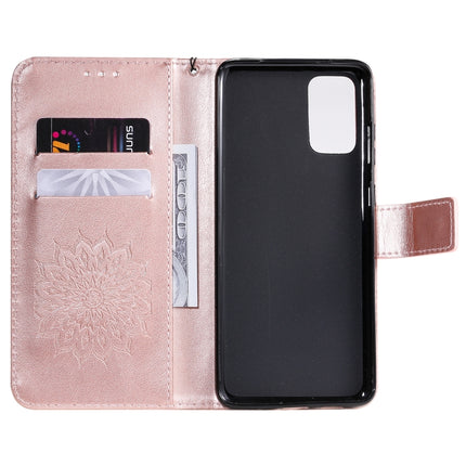 For Galaxy S20+ Sun Print Horizontal Flip Protective Case with Holder & Card Slots & Wallet(Rose Gold)-garmade.com