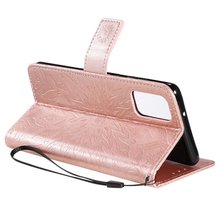 For Galaxy S20+ Sun Print Horizontal Flip Protective Case with Holder & Card Slots & Wallet(Rose Gold)-garmade.com