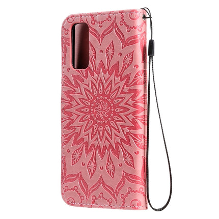 For Galaxy S20 Sun Print Horizontal Flip Protective Case with Holder & Card Slots & Wallet(Pink)-garmade.com