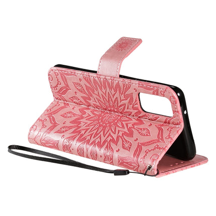 For Galaxy S20 Sun Print Horizontal Flip Protective Case with Holder & Card Slots & Wallet(Pink)-garmade.com