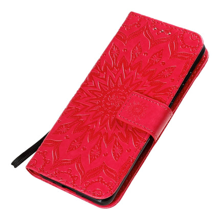 For Galaxy S20 Sun Print Horizontal Flip Protective Case with Holder & Card Slots & Wallet(Red)-garmade.com