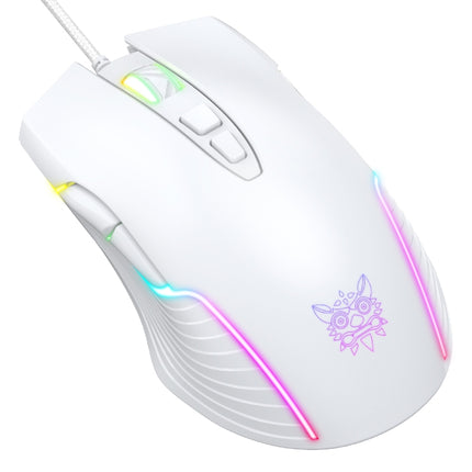 ONIKUMA CW905 RGB Lighting Wired Mouse(White)-garmade.com