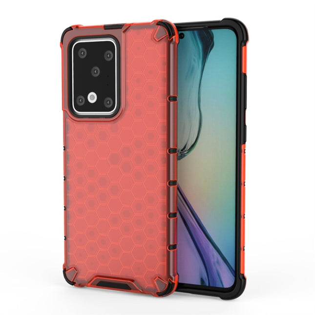 For Galaxy S20 Ultra Shockproof Honeycomb PC + TPU Protective Case(Red)-garmade.com