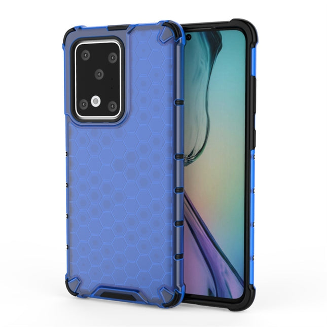 For Galaxy S20 Ultra Shockproof Honeycomb PC + TPU Protective Case(Blue)-garmade.com