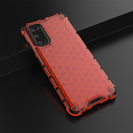 For Galaxy S20 Shockproof Honeycomb PC + TPU Protective Case(Red)-garmade.com