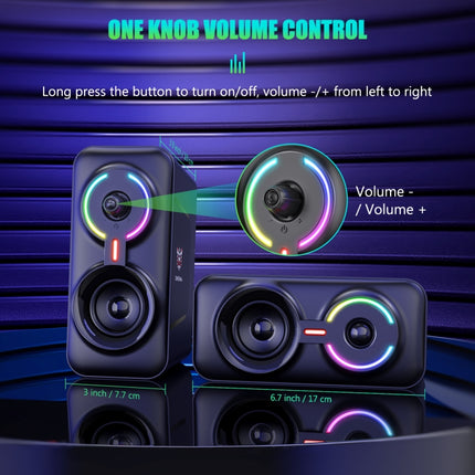 ONIKUMA L6 RGB Lighting Computer Audio with Bluetooth Function(Black)-garmade.com