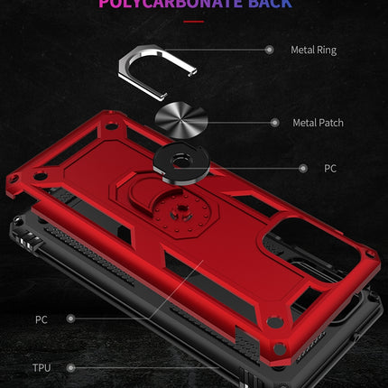 For Galaxy S20+ Shockproof TPU + PC Protective Case with 360 Degree Rotating Holder(Silver)-garmade.com