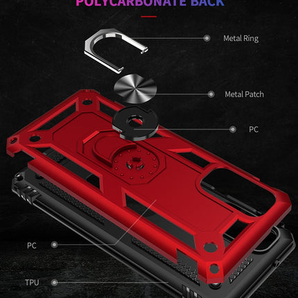 For Galaxy S20 Shockproof TPU + PC Protective Case with 360 Degree Rotating Holder(Black)-garmade.com