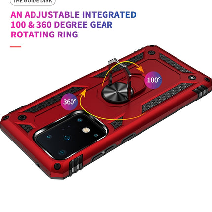 For Galaxy S20 Ultra Shockproof TPU + PC Protective Case with 360 Degree Rotating Holder(Red)-garmade.com