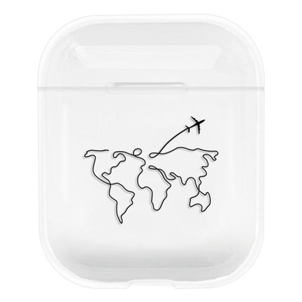For AirPods 1 / 2 Stick Figure Mapping Transparent Earphone Protective Case(Map)-garmade.com