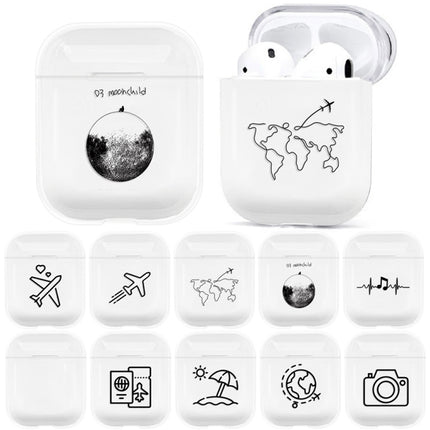 For AirPods 1 / 2 Stick Figure Mapping Transparent Earphone Protective Case(Child)-garmade.com