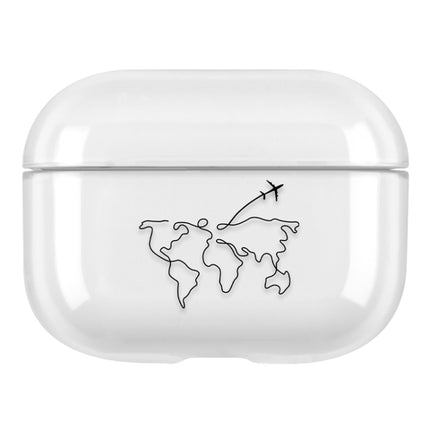 For AirPods Pro Stick Figure Mapping Transparent Earphone Protective Case(Map)-garmade.com